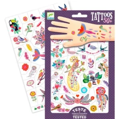Tatuajes pajaros metalizados - Djeco