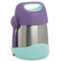 Termo verde y morado con cuchara/tenedor 335 ml - B.Box