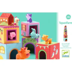 Topanifarm: cubos apilables y animales - Djeco
