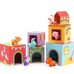 Topanifarm: cubos apilables y animales - Djeco