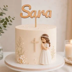 Topper de madera personalizado - Nombre o Texto (varias líneas)