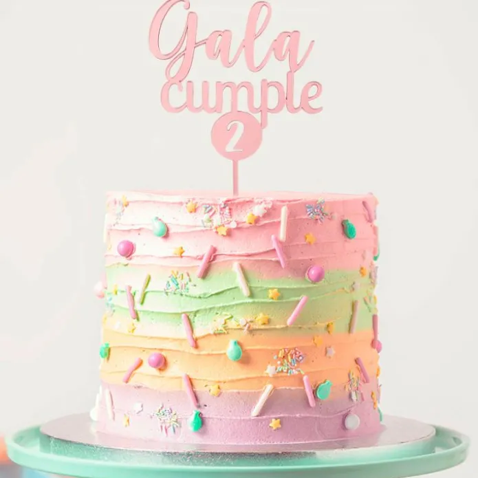 Topper personalizado cumple - Nombre y edad en círculo
