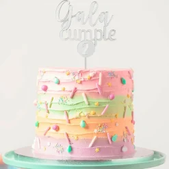 Topper personalizado cumple - Nombre y edad en círculo