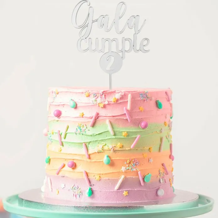 Topper personalizado cumple - Nombre y edad en círculo