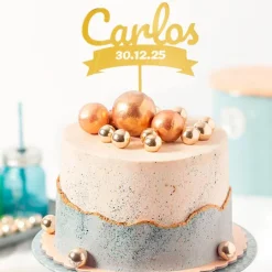 Topper personalizado nombre y fecha