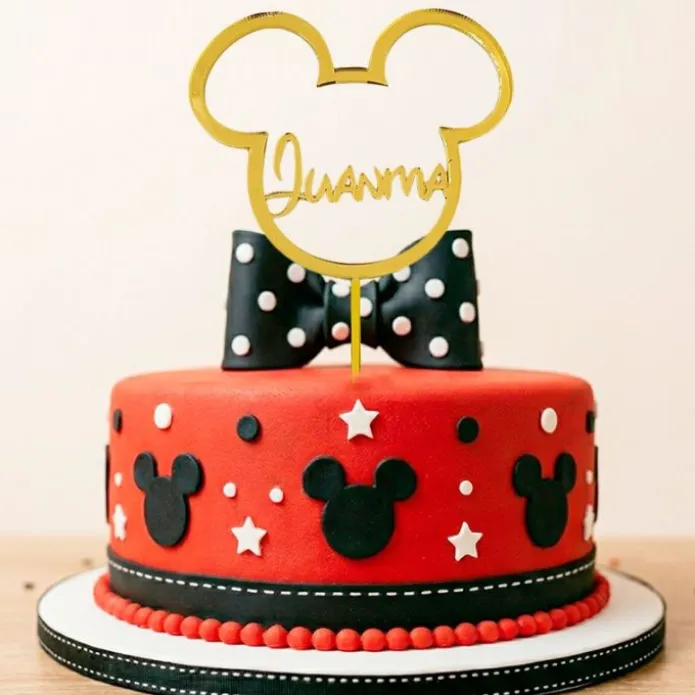 Topper personalizado para tartas Mickey Mousse (12 cm)