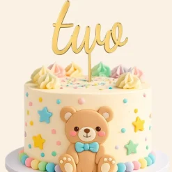 Topper personalizado tartas de cumpleaños número Two
