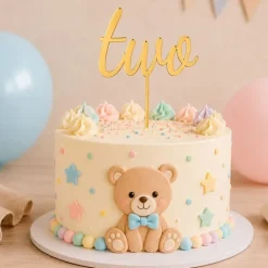 Topper personalizado tartas de cumpleaños número Two