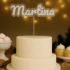 Topper transparente Nombre o Texto Personalizado - 1 línea
