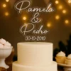 Topper transparente personalizado con nombre o Texto - 4 líneas