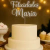 Topper transparente personalizado con nombre o Texto - 2 líneas