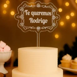 Topper transparente personalizado Filigrana - nombre o texto