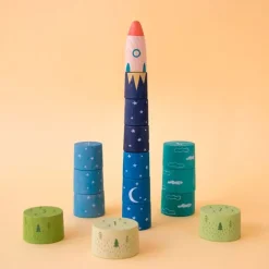 Torre cohete apilable de madera Up to the Stars 16 piezas - Londji