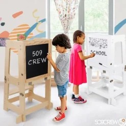 Torre de aprendizaje de madera convertible en mesa con pizarra Prema - 509Crew