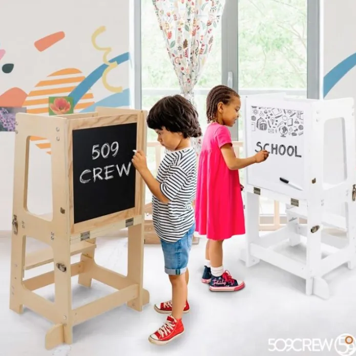 Torre de aprendizaje de madera convertible en mesa con pizarra Prema - 509Crew