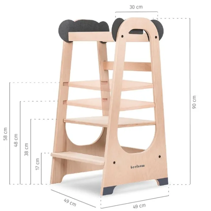 Torre de aprendizaje de madera Panda Tower - Beeloom + REGALO cuchillo
