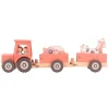 Tractor con remolques, personajes y animales de madera - Monnëka