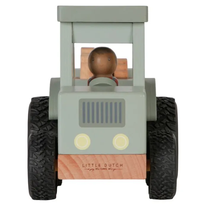 Tractor de madera con remolque y accesorios - Little Dutch