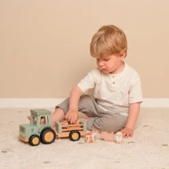 Tractor de madera con remolque y accesorios - Little Dutch