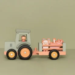 Tractor de madera con remolque y accesorios - Little Dutch