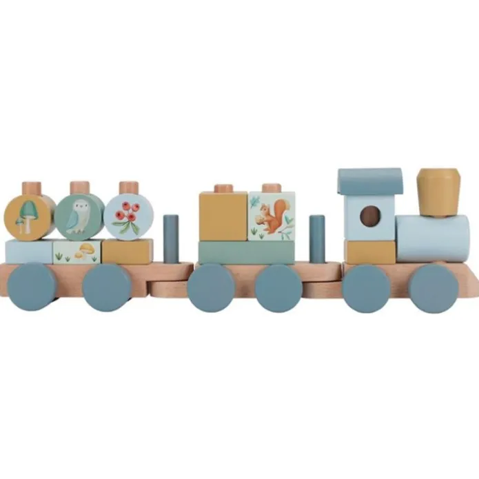 Tren apilable de madera Amigos del Bosque - Little Dutch