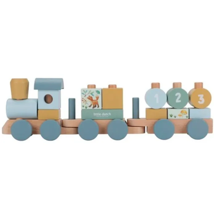 Tren apilable de madera Amigos del Bosque - Little Dutch