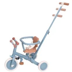 Triciclo con barra convertible en bicicleta 4 en 1 azul - Little Dutch