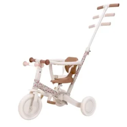 Triciclo con barra convertible en bicicleta 4 en 1 blanco - Little Dutch