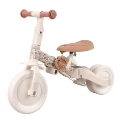 Triciclo con barra convertible en bicicleta 4 en 1 blanco - Little Dutch