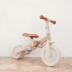 Triciclo con barra convertible en bicicleta 4 en 1 blanco - Little Dutch