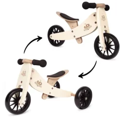 Triciclo convertible en bicicleta de equilibrio sin pedales Tiny Tot crema - Kinderfeets