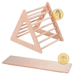Triángulo de madera con barrotes para escalar grande Pikler - Dusyma + REGALO tabla