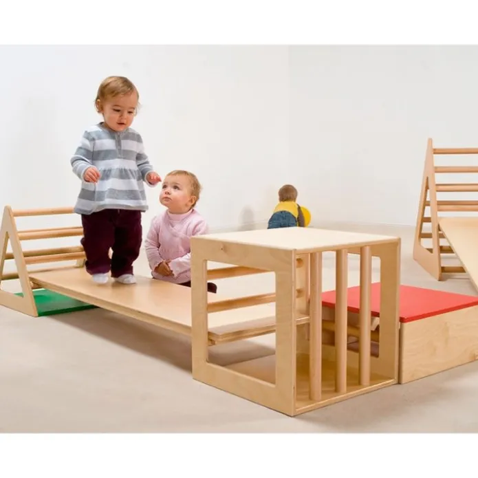 Triángulo de madera con barrotes para escalar grande Pikler - Dusyma + REGALO tabla