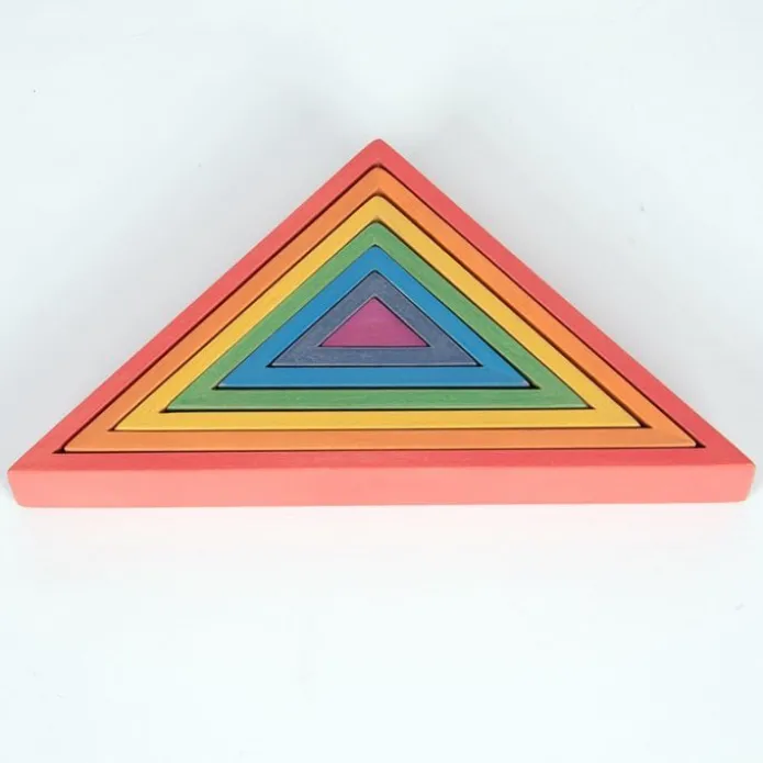 Triángulos de madera de colores (7) - TickiT