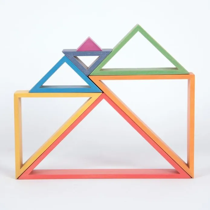 Triángulos de madera de colores (7) - TickiT