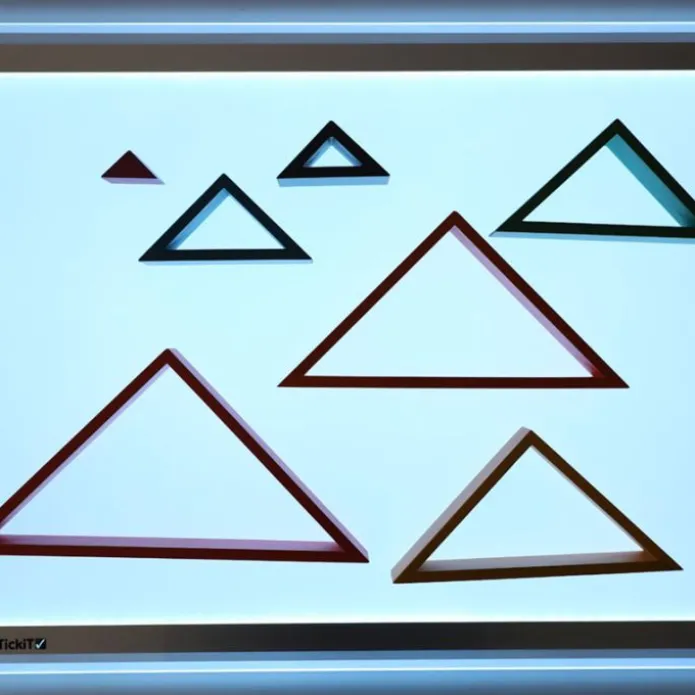 Triángulos de madera de colores (7) - TickiT