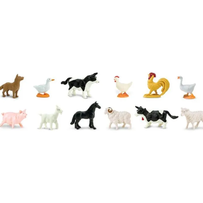 Tubo 12 piezas animales de granja - Safari