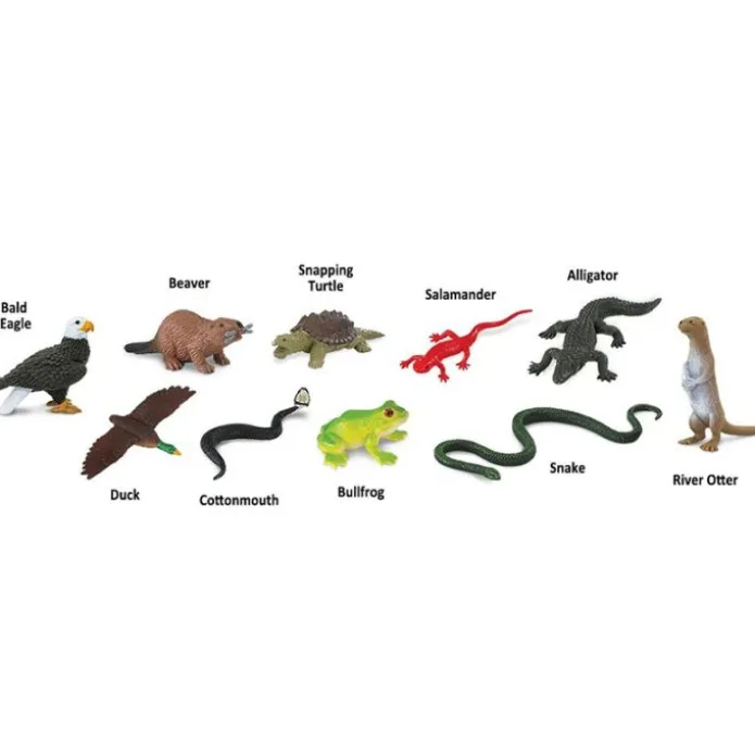 Tubo 10 piezas animales de río - Safari
