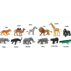 Tubo 12 piezas animales salvajes - Safari
