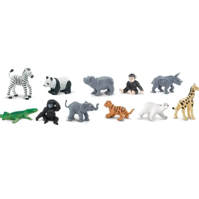 Tubo 11 piezas crías animales de zoológico - Safari
