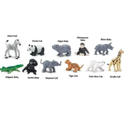 Tubo 11 piezas crías animales de zoológico - Safari