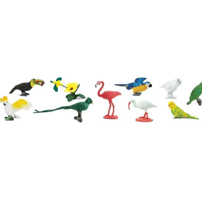 Tubo 11 piezas de aves exóticas - Safari