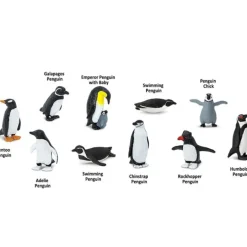 Tubo 10 piezas de pingüinos - Safari