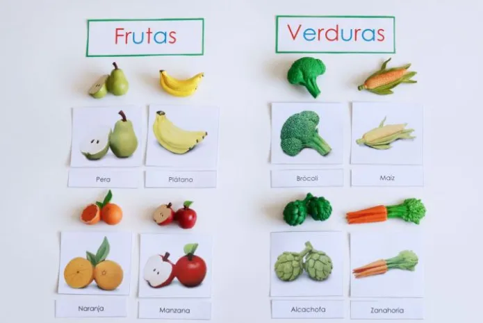 Tubo 8 piezas frutas y verduras - Safari