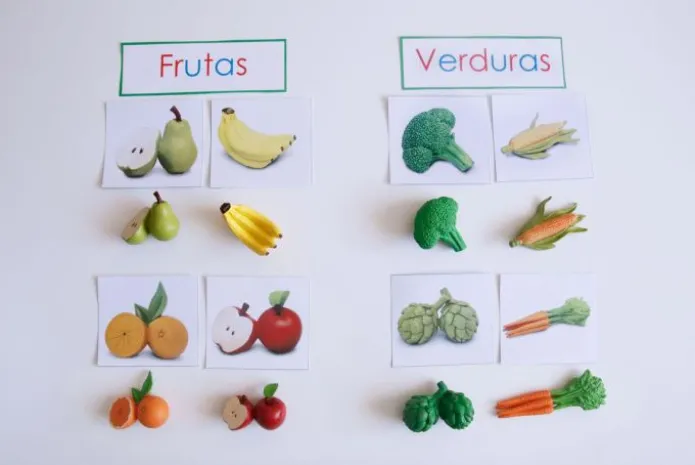 Tubo 8 piezas frutas y verduras - Safari