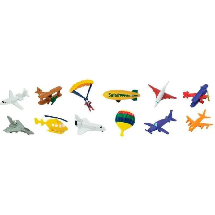 Tubo 12 piezas vehículos del aire - Safari