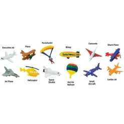 Tubo 12 piezas vehículos del aire - Safari