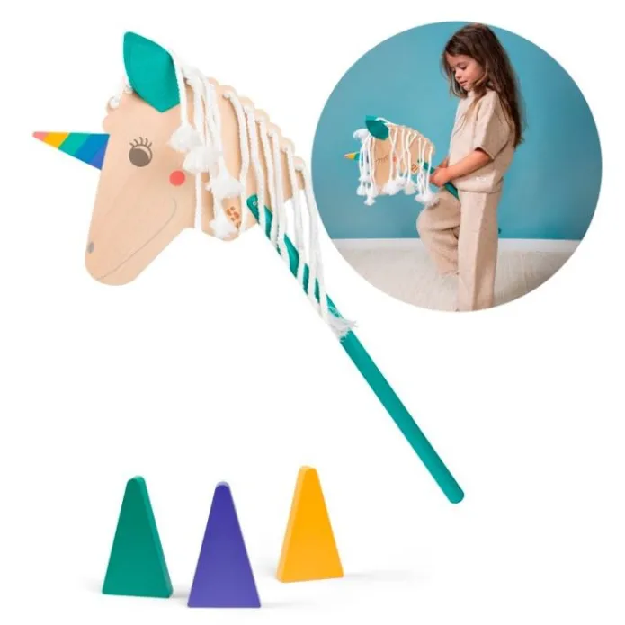 Unicornio con palo y 3 conos - BS Toys