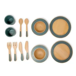 Vajilla de madera 12 piezas Emerald Green MamaMemo - Astrup