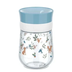 Vaso de aprendizaje antiderrame 360º azul Amigos del Bosque Mepal - Little Dutch